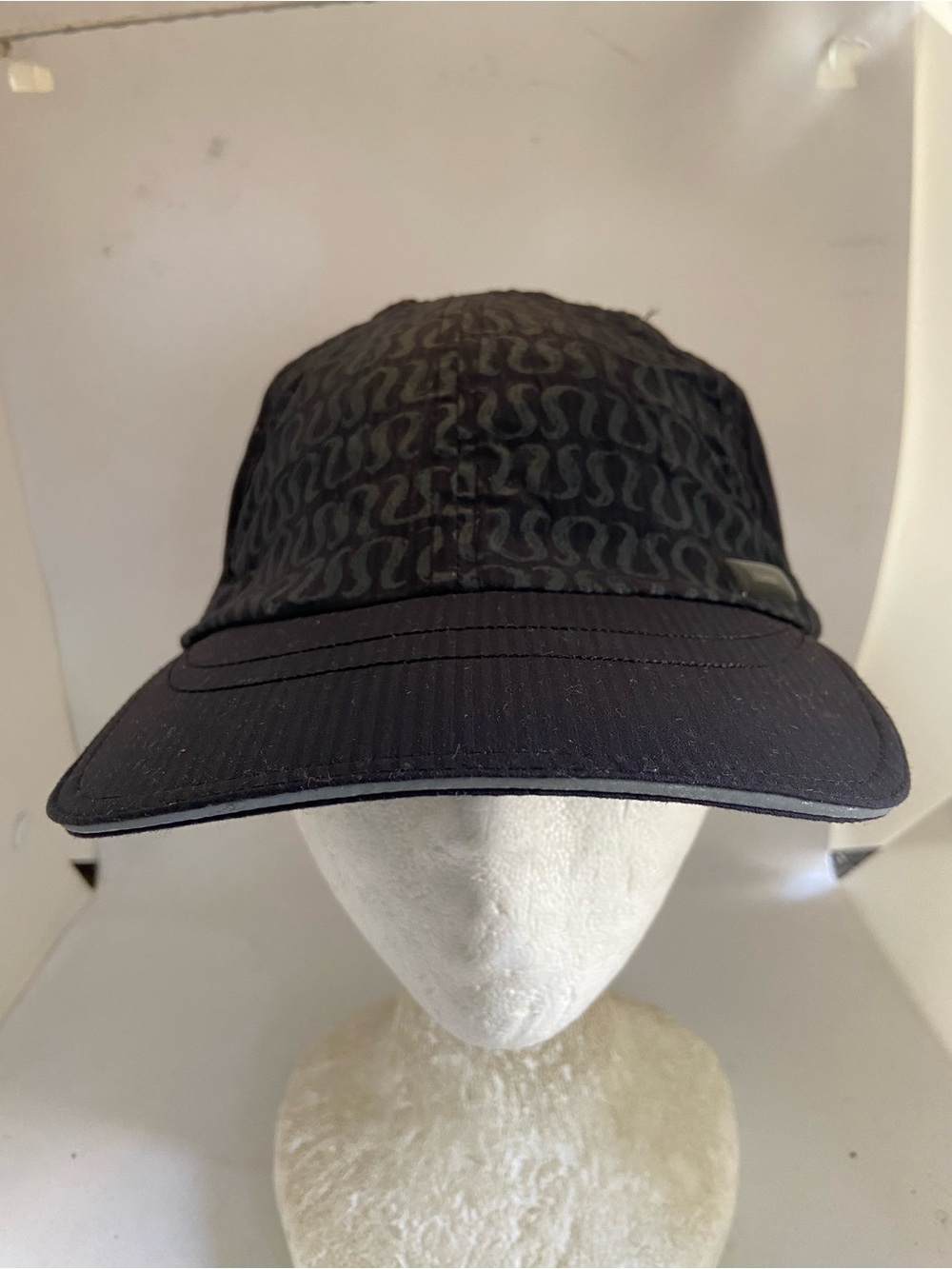 lululemon athletica Black Patterned Strapback hat Cap with Subtle Print